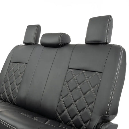 Toyota Hilux Tailored Leatherette Seat Covers (2016 Onwards) - Black - UK Custom Covers