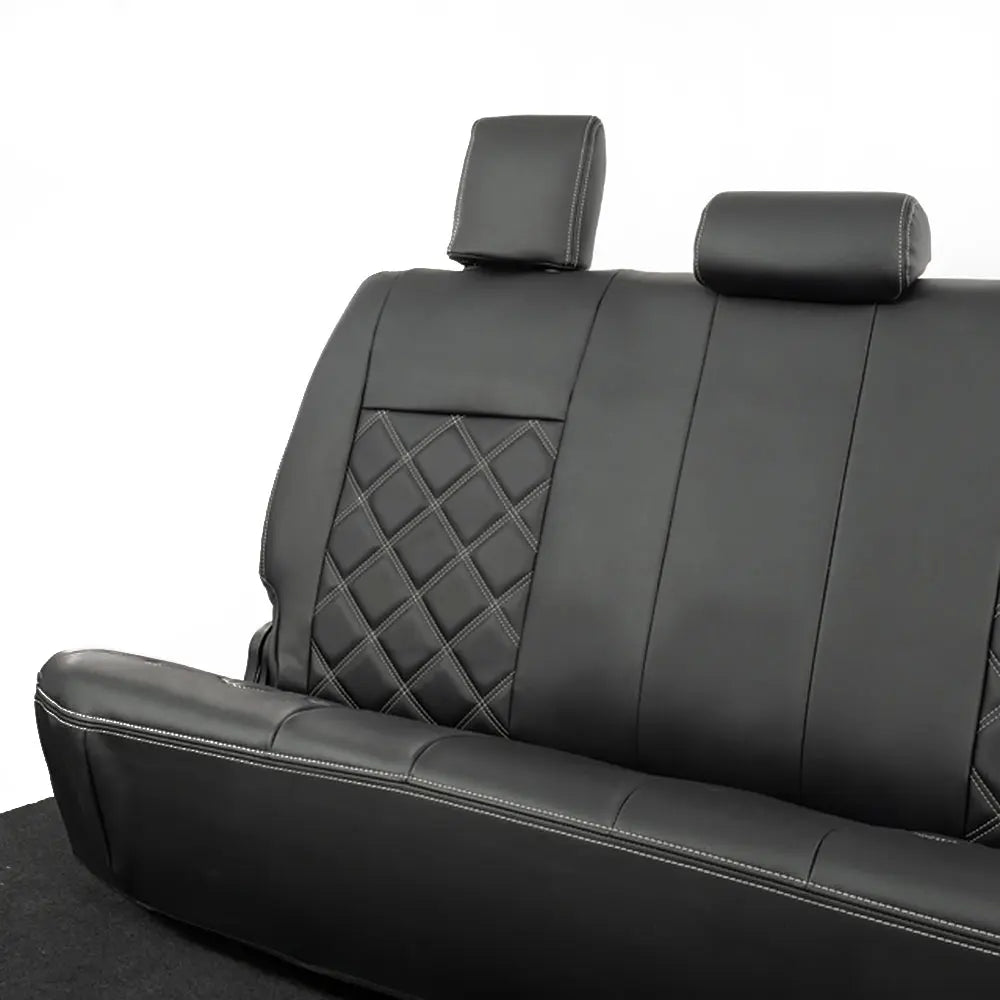 Toyota Hilux Tailored Leatherette Seat Covers (2016 Onwards) - Black - UK Custom Covers