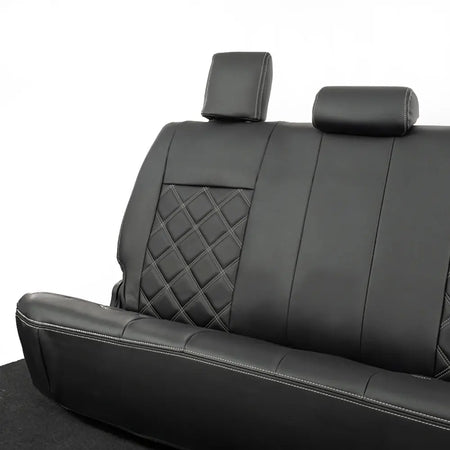 Toyota Hilux Tailored Leatherette Seat Covers (2016 Onwards) - Black - UK Custom Covers