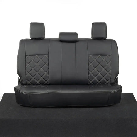 Toyota Hilux Tailored Leatherette Seat Covers (2016 Onwards) - Black - UK Custom Covers