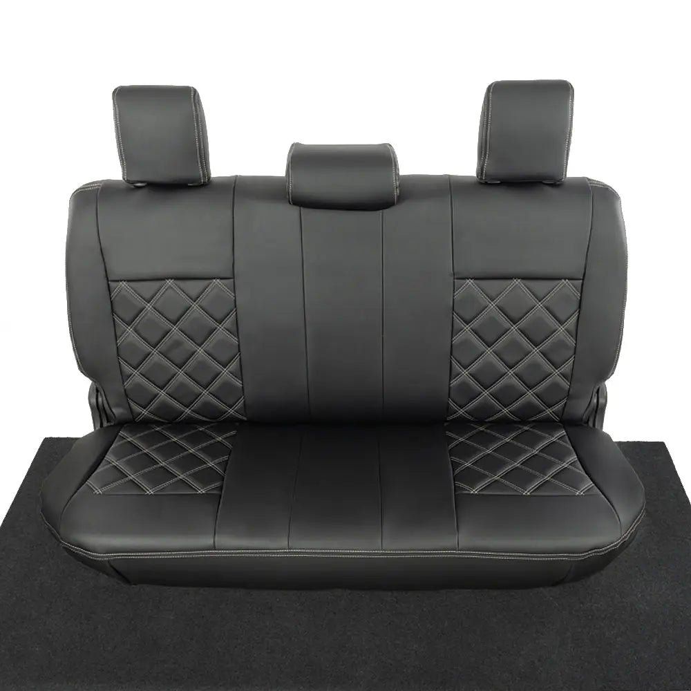 Toyota Hilux Tailored Leatherette Seat Covers (2016 Onwards) - Black - UK Custom Covers
