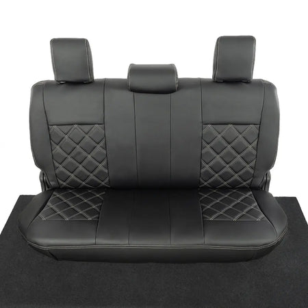 Toyota Hilux Tailored Leatherette Seat Covers (2016 Onwards) - Black - UK Custom Covers