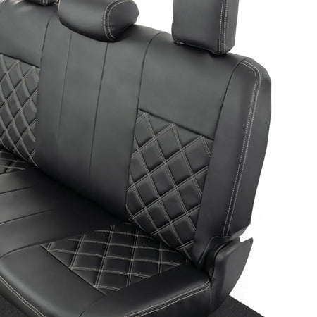 Toyota Hilux Tailored Leatherette Seat Covers (2016 Onwards) - Black - UK Custom Covers