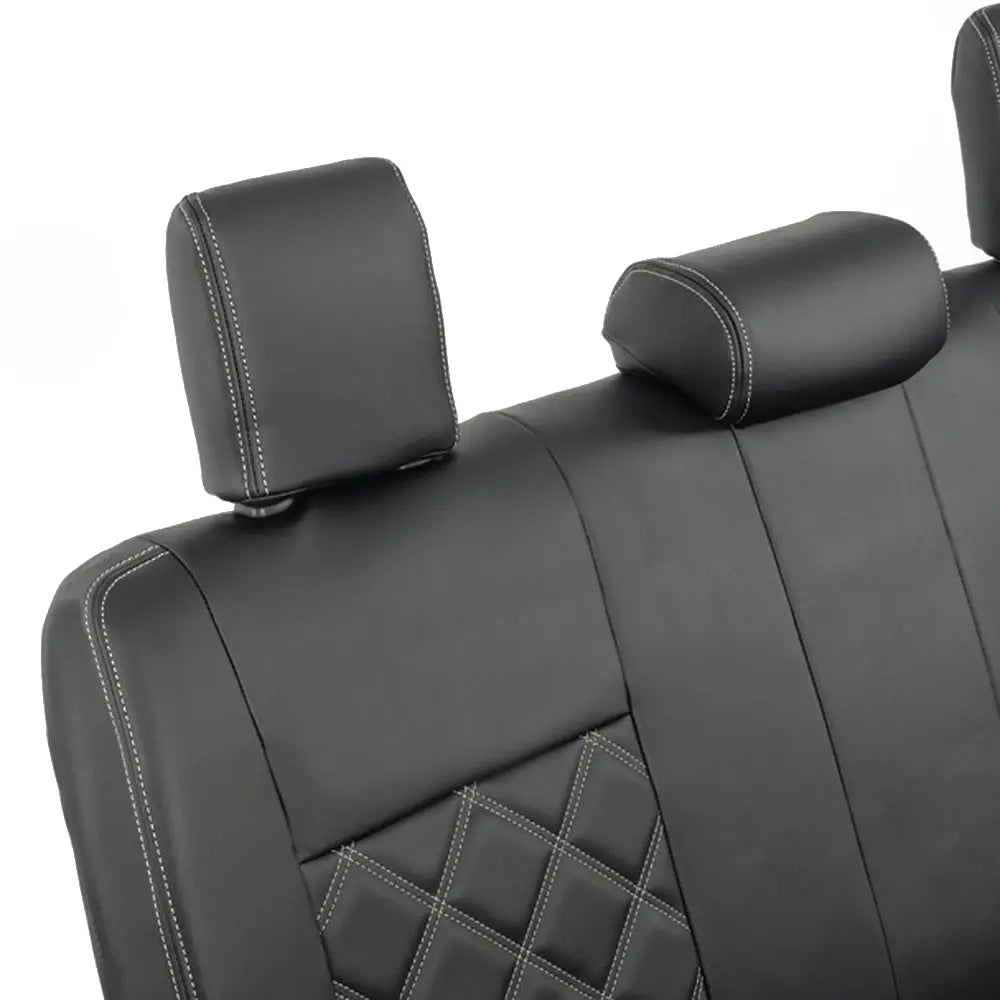 Toyota Hilux Tailored Leatherette Seat Covers (2016 Onwards) - Black - UK Custom Covers