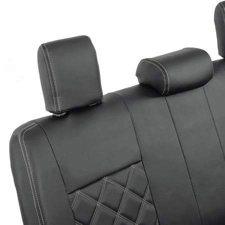 Toyota Hilux Tailored Leatherette Seat Covers (2016 Onwards) - Black - UK Custom Covers