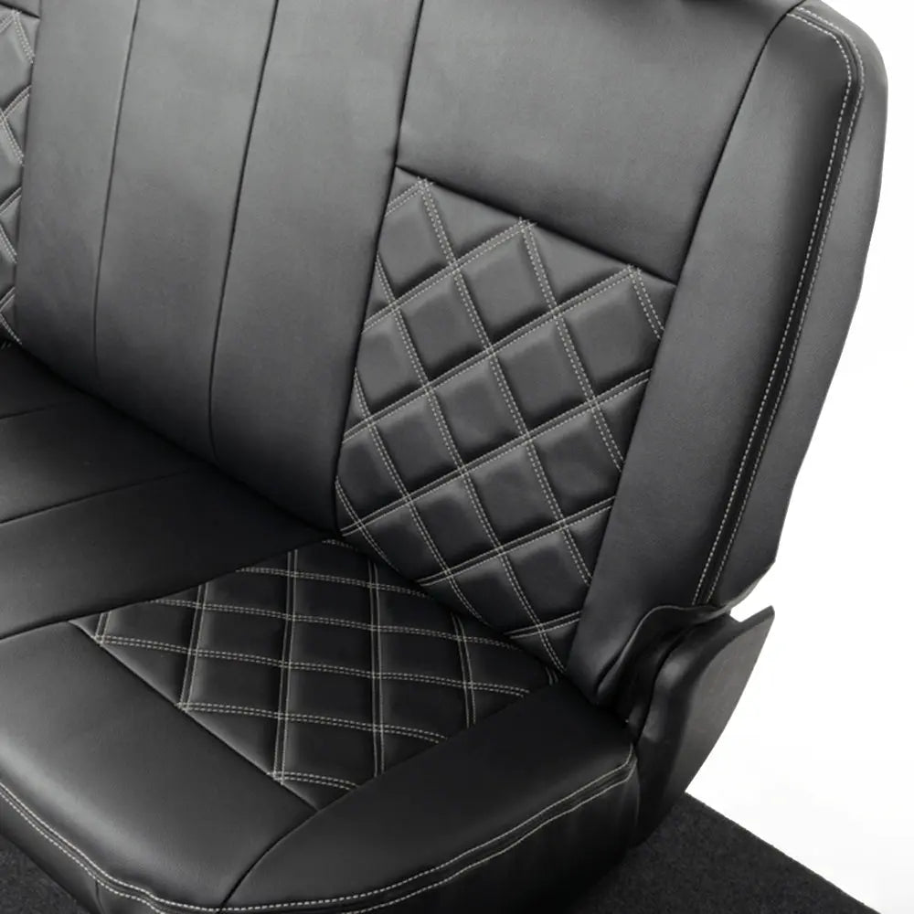 Toyota Hilux Tailored Leatherette Seat Covers (2016 Onwards) - Black - UK Custom Covers