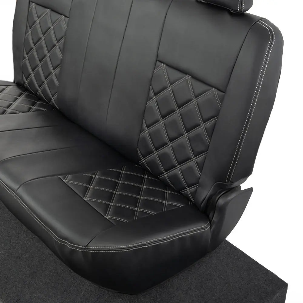 Toyota Hilux Tailored Leatherette Seat Covers (2016 Onwards) - Black - UK Custom Covers
