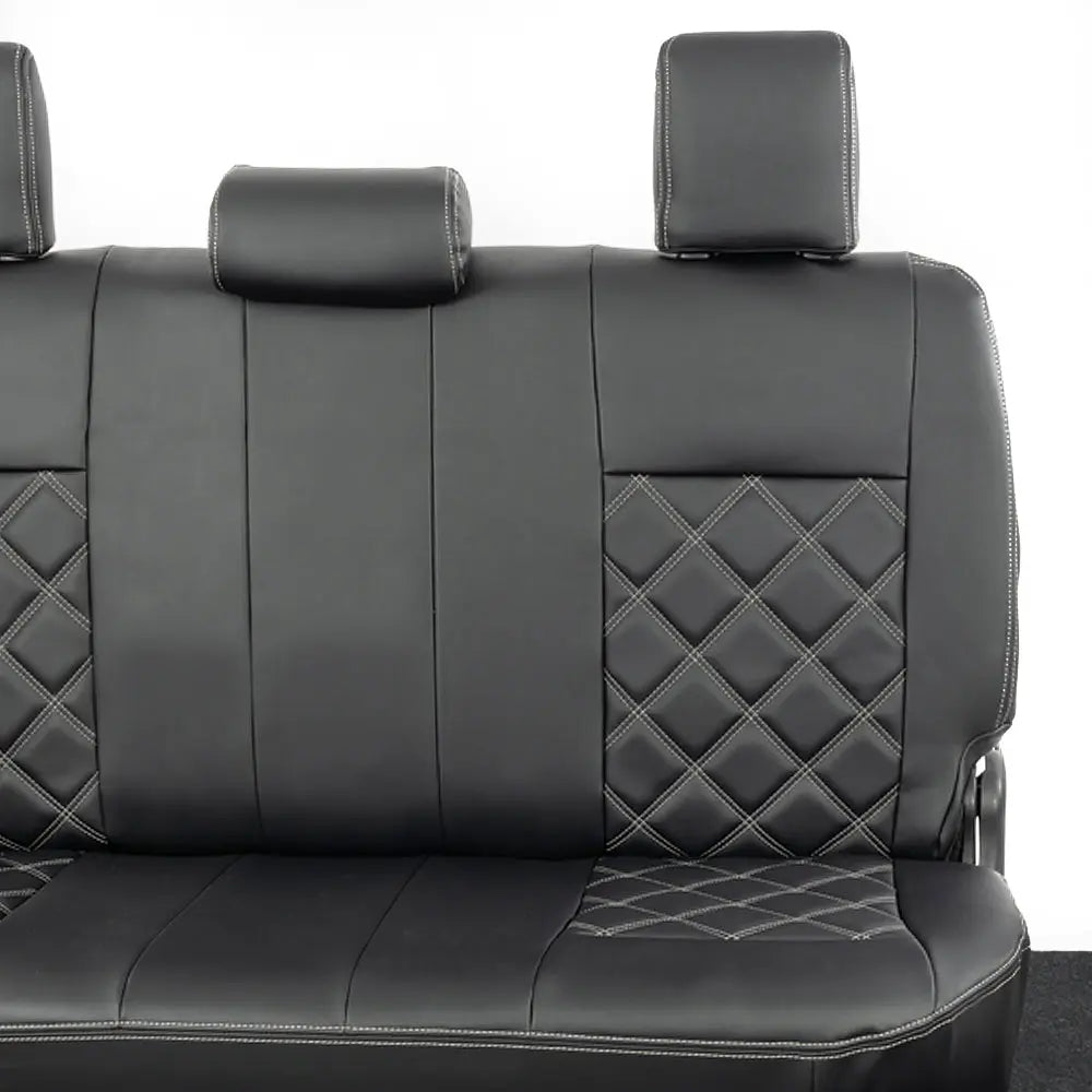 Toyota Hilux Tailored Leatherette Seat Covers (2016 Onwards) - Black - UK Custom Covers