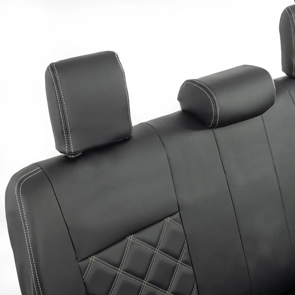 Toyota Hilux Tailored Leatherette Seat Covers (2016 Onwards) - Black - UK Custom Covers