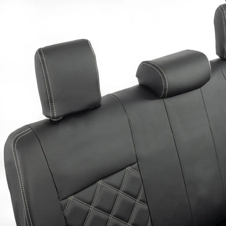 Toyota Hilux Tailored Leatherette Seat Covers (2016 Onwards) - Black - UK Custom Covers