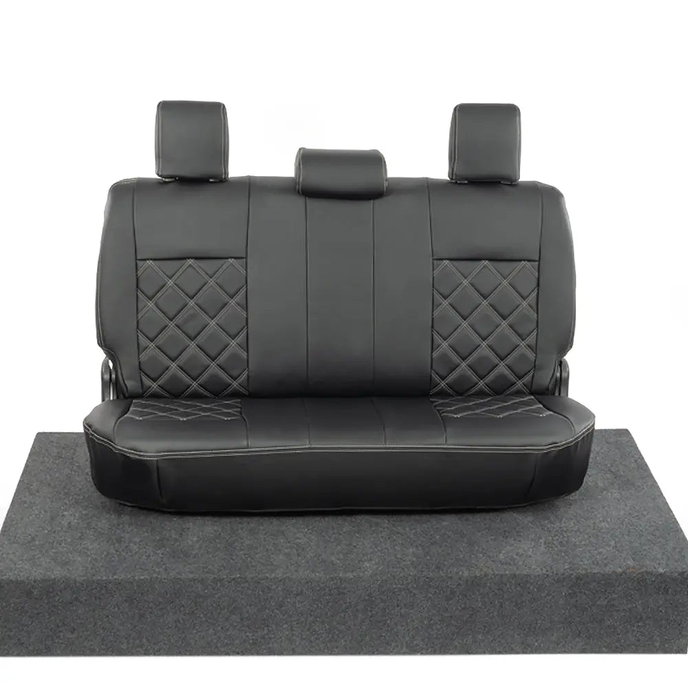Toyota Hilux Tailored Leatherette Seat Covers (2016 Onwards) - Black - UK Custom Covers