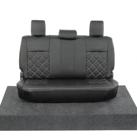 Toyota Hilux Tailored Leatherette Seat Covers (2016 Onwards) - Black - UK Custom Covers