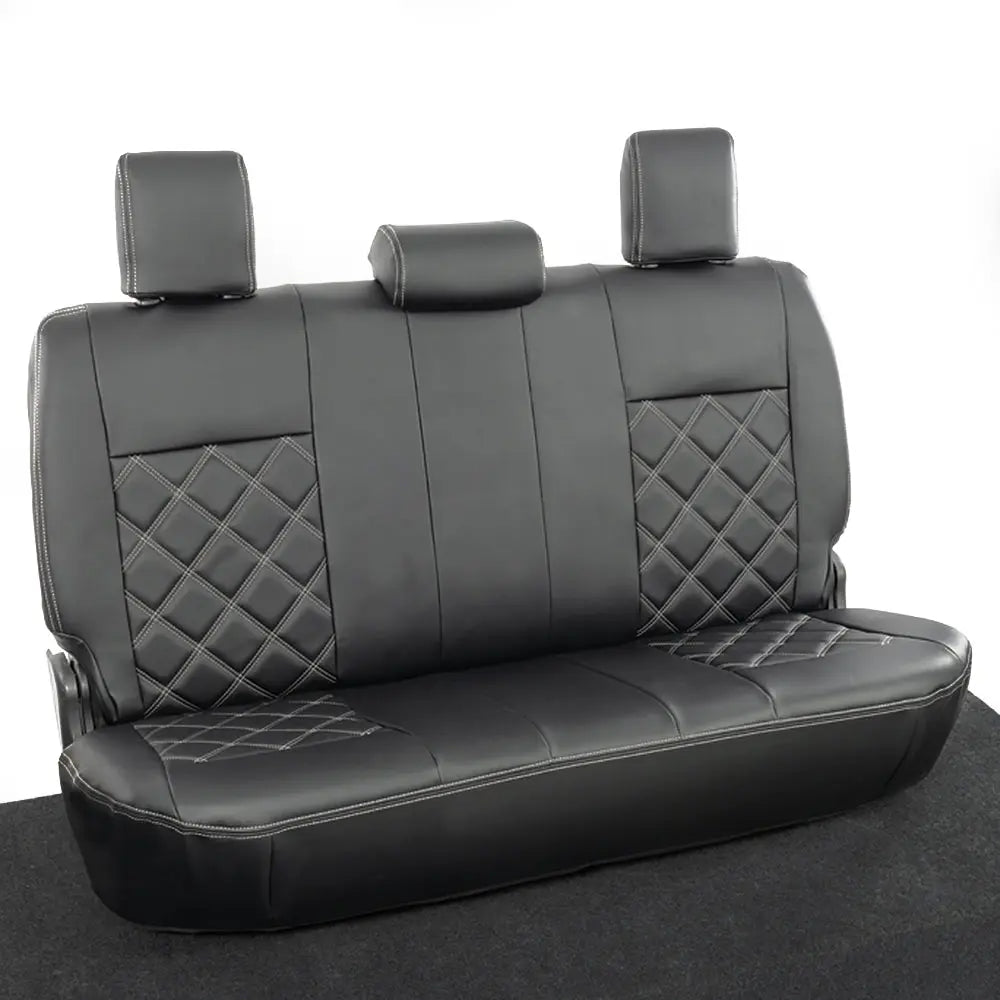 Toyota Hilux Tailored Leatherette Seat Covers (2016 Onwards) - Black - UK Custom Covers