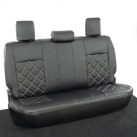 Toyota Hilux Tailored Leatherette Seat Covers (2016 Onwards) - Black - UK Custom Covers