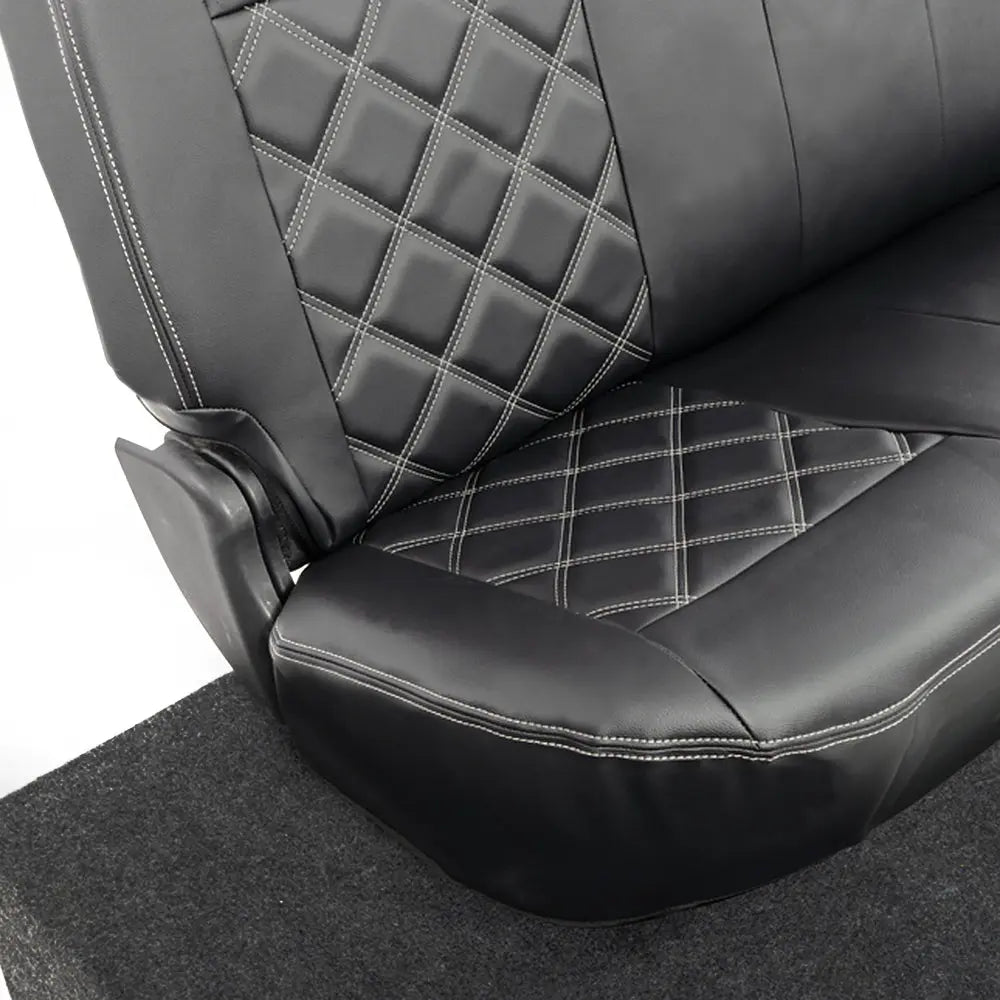 Toyota Hilux Tailored Leatherette Seat Covers (2016 Onwards) - Black - UK Custom Covers