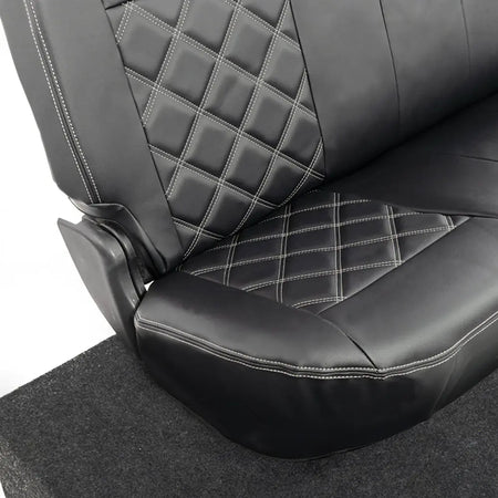 Toyota Hilux Tailored Leatherette Seat Covers (2016 Onwards) - Black - UK Custom Covers