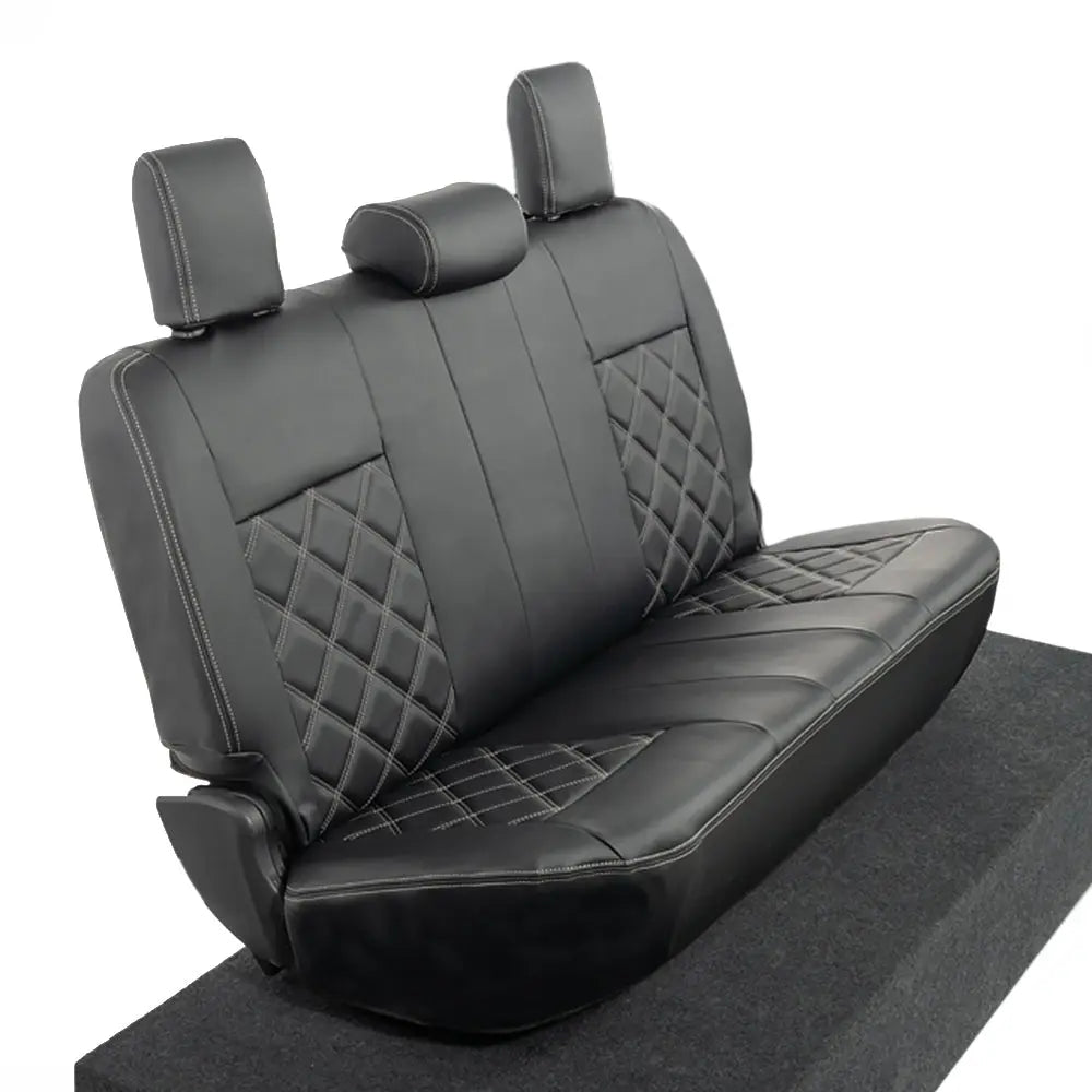 Toyota Hilux Tailored Leatherette Seat Covers (2016 Onwards) - Black - UK Custom Covers