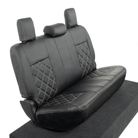 Toyota Hilux Tailored Leatherette Seat Covers (2016 Onwards) - Black - UK Custom Covers