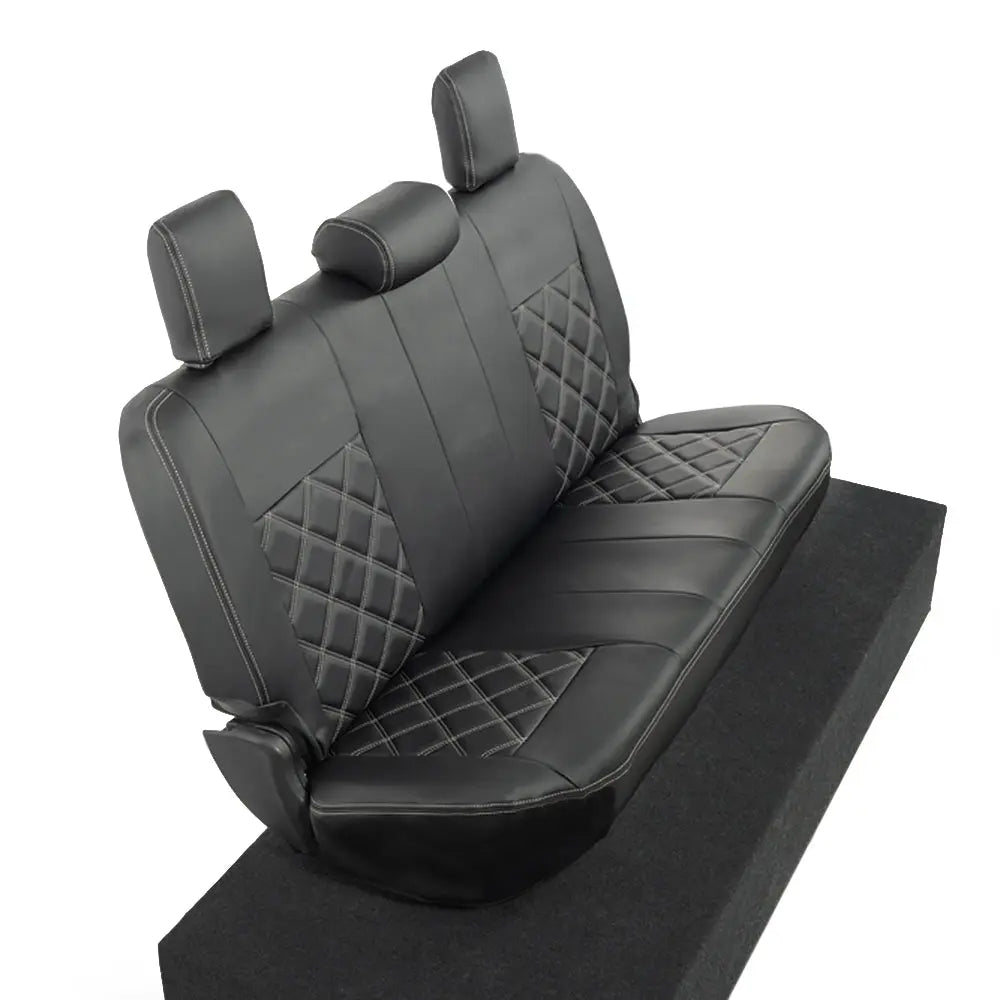 Toyota Hilux Tailored Leatherette Seat Covers (2016 Onwards) - Black - UK Custom Covers