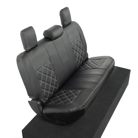 Toyota Hilux Tailored Leatherette Seat Covers (2016 Onwards) - Black - UK Custom Covers