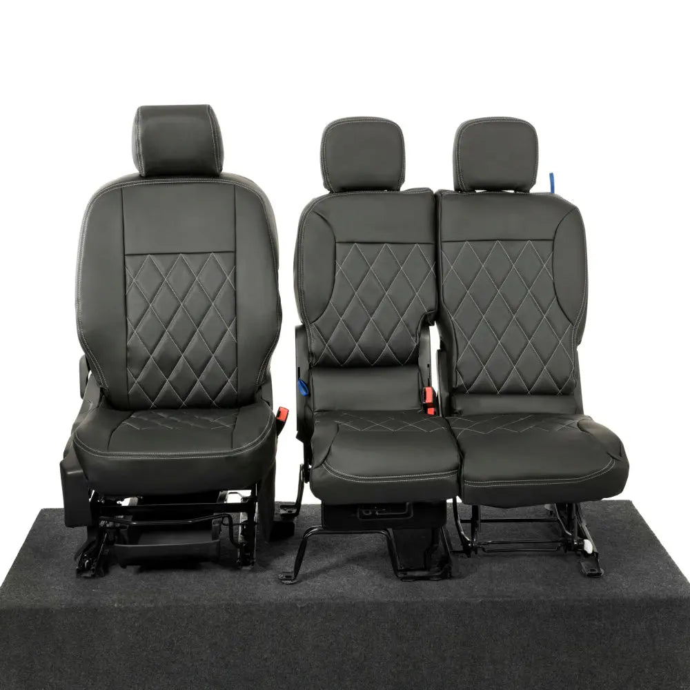 Toyota Proace City Tailored Leatherette Seat Covers (2018 Onwards) - Black - UK Custom Covers