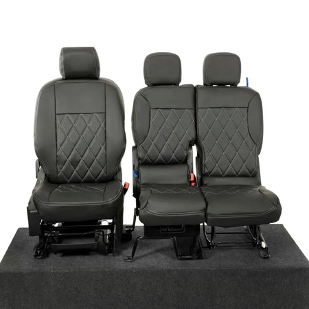 Toyota Proace City Tailored Leatherette Seat Covers (2018 Onwards) - Black - UK Custom Covers