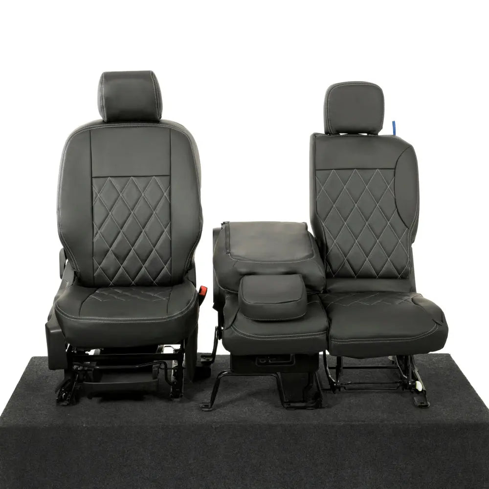 Toyota Proace City Tailored Leatherette Seat Covers (2018 Onwards) - Black - UK Custom Covers