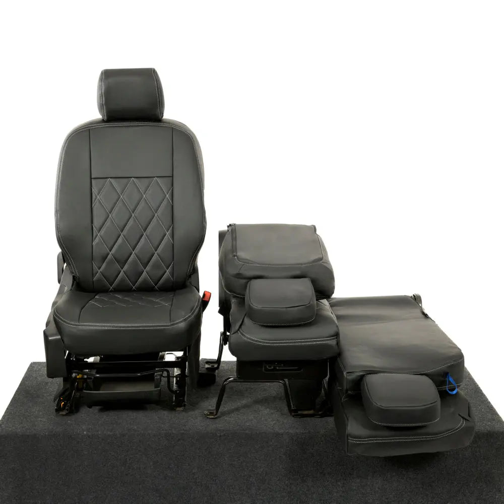 Toyota Proace City Tailored Leatherette Seat Covers (2018 Onwards) - Black - UK Custom Covers