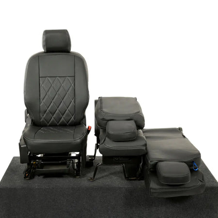 Toyota Proace City Tailored Leatherette Seat Covers (2018 Onwards) - Black - UK Custom Covers