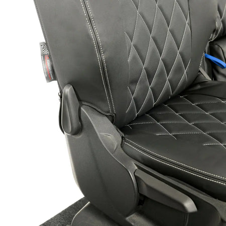 Toyota Proace City Tailored Leatherette Seat Covers (2018 Onwards) - Black - UK Custom Covers