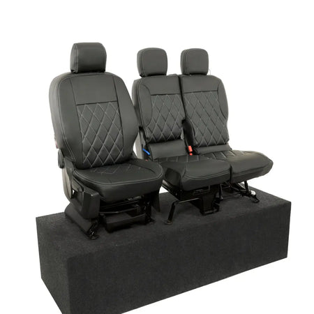 Toyota Proace City Tailored Leatherette Seat Covers (2018 Onwards) - Black - UK Custom Covers
