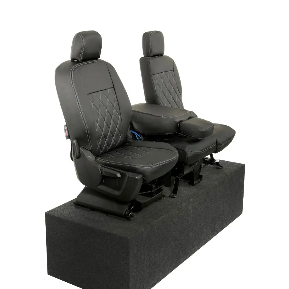 Toyota Proace City Tailored Leatherette Seat Covers (2018 Onwards) - Black - UK Custom Covers