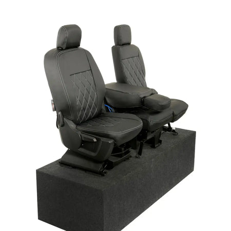 Toyota Proace City Tailored Leatherette Seat Covers (2018 Onwards) - Black - UK Custom Covers