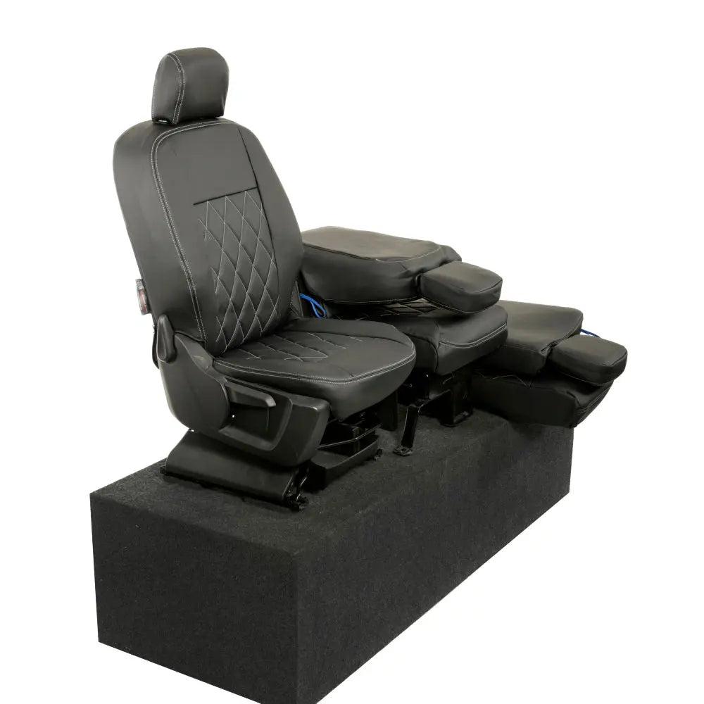 Toyota Proace City Tailored Leatherette Seat Covers (2018 Onwards) - Black - UK Custom Covers