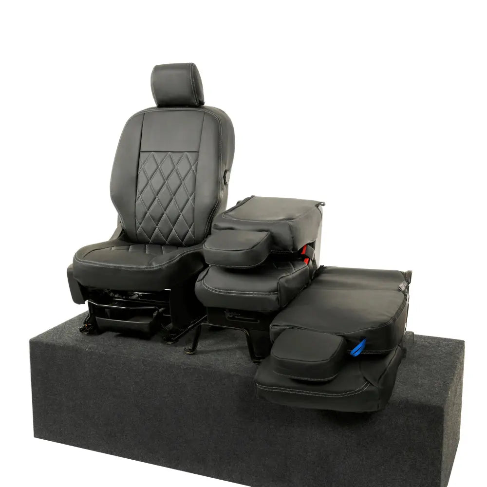 Toyota Proace City Tailored Leatherette Seat Covers (2018 Onwards) - Black - UK Custom Covers