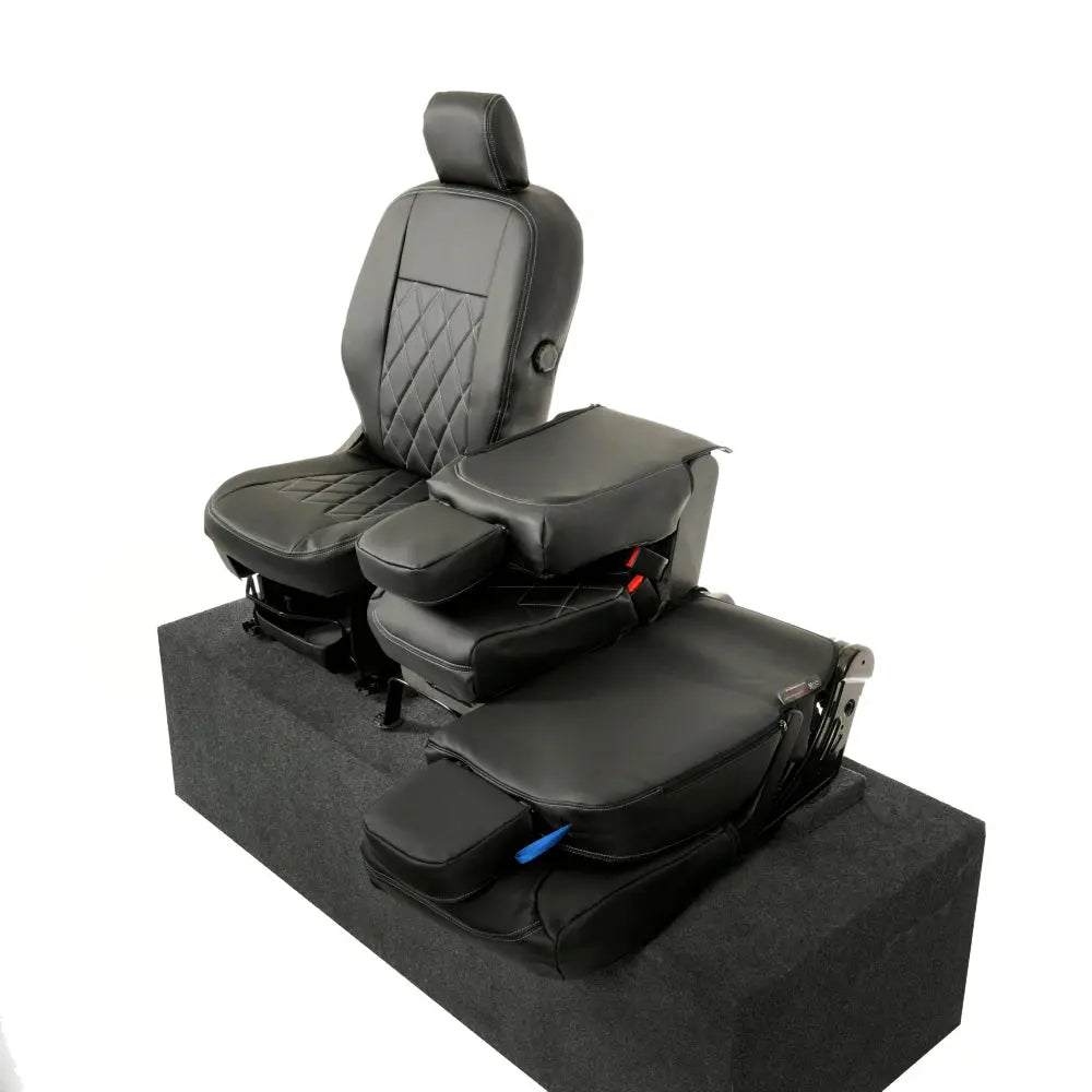 Toyota Proace City Tailored Leatherette Seat Covers (2018 Onwards) - Black - UK Custom Covers