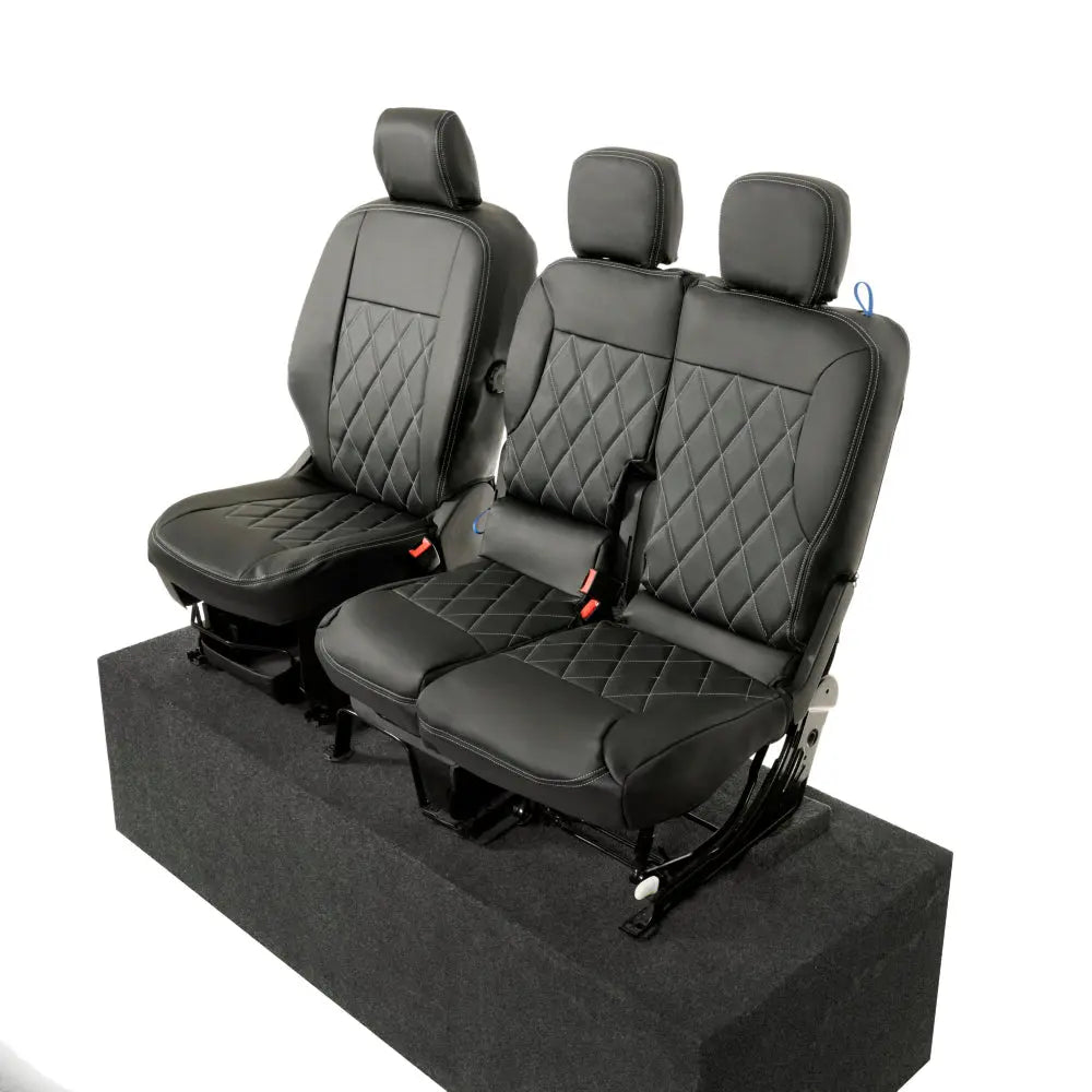 Toyota Proace City Tailored Leatherette Seat Covers (2018 Onwards) - Black - UK Custom Covers