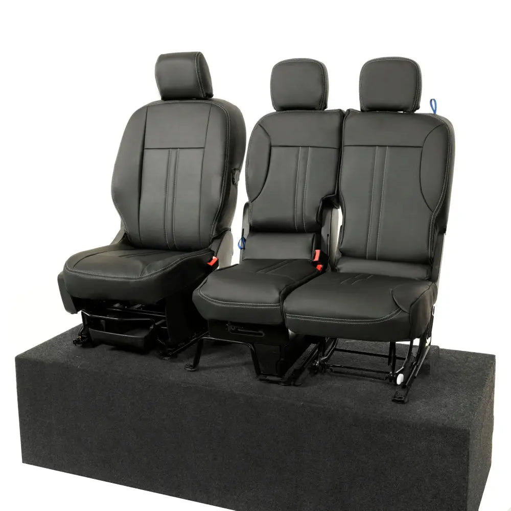 Toyota Proace City Tailored Leatherette Seat Covers (2018 Onwards) - Black - UK Custom Covers