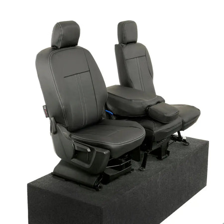 Toyota Proace City Tailored Leatherette Seat Covers (2018 Onwards) - Black - UK Custom Covers