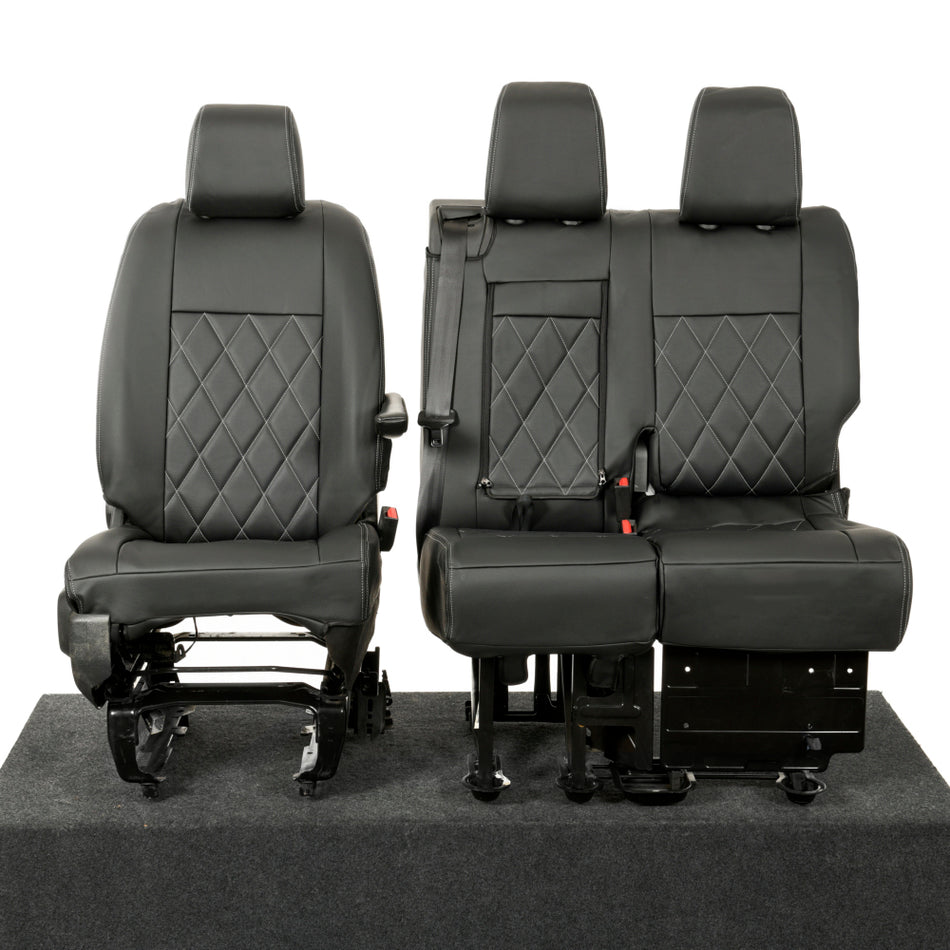 Vauxhall Vivaro Leatherette Front Seat Covers (2019 Onwards) Black