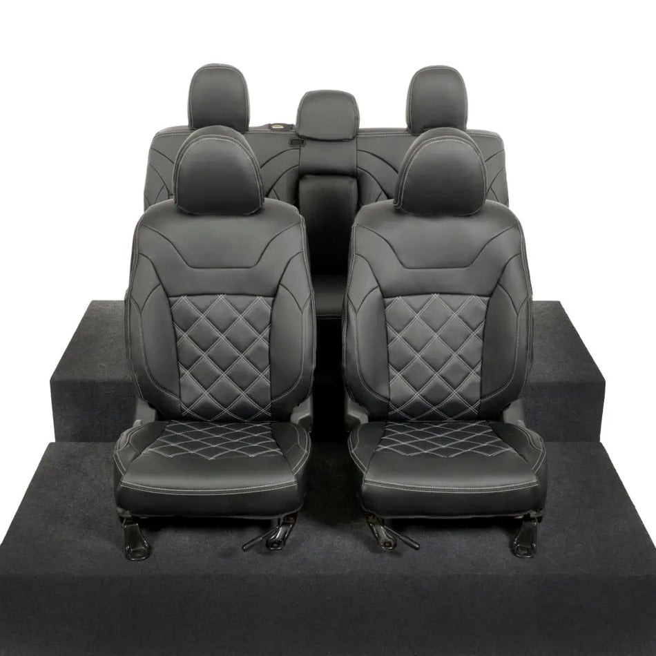 Mitsubishi Barbarian Tailored Leatherette Seat Covers (2016 Onwards) - Black - UK Custom Covers