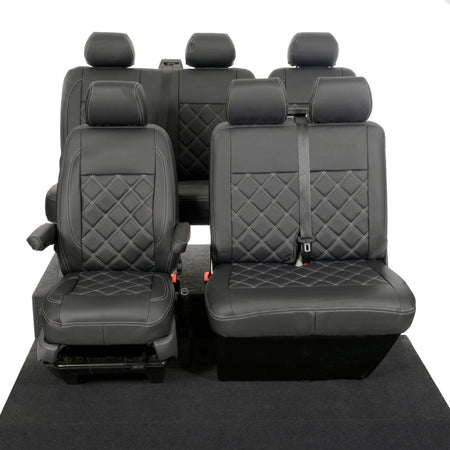 VW T6 / T6.1 Transporter Tailored Leatherette Seat Covers (2015 Onwards) - UK Custom Covers