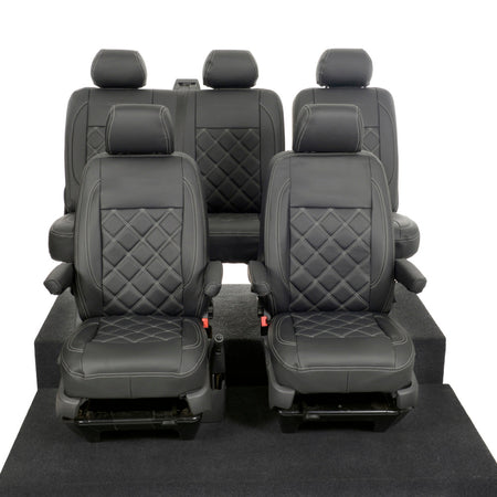 VW T6 / T6.1 Transporter Tailored Leatherette Seat Covers (2015 Onwards) - UK Custom Covers