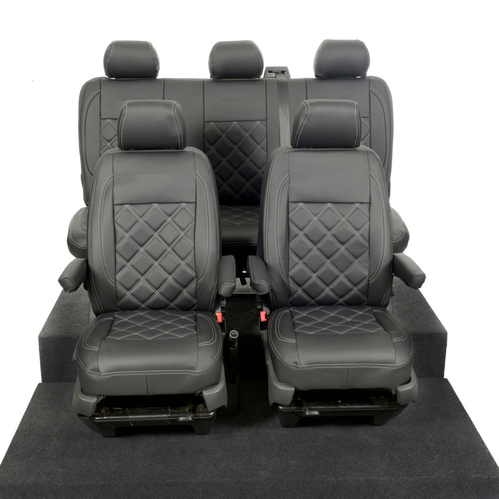 VW T6 / T6.1 Kombi Tailored Leatherette Seat Covers (2015 Onwards) - UK Custom Covers