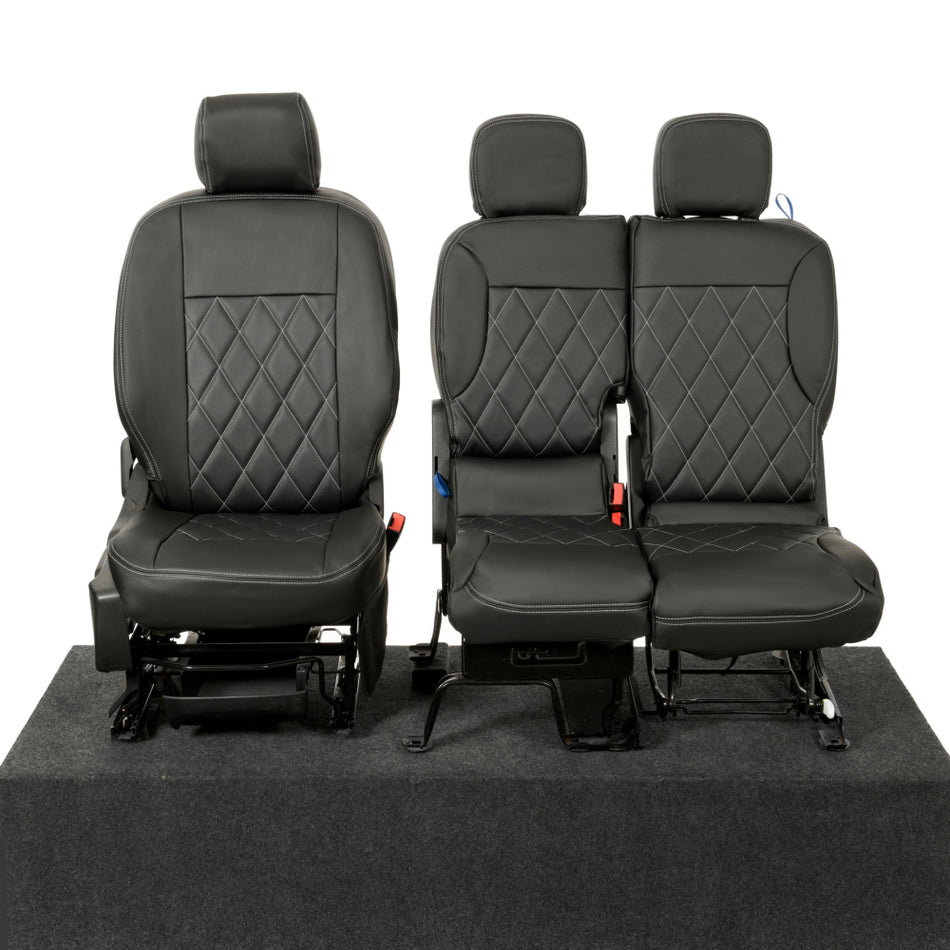 Citroen Berlingo Leatherette Front Seat Covers (2018 Onwards) Black