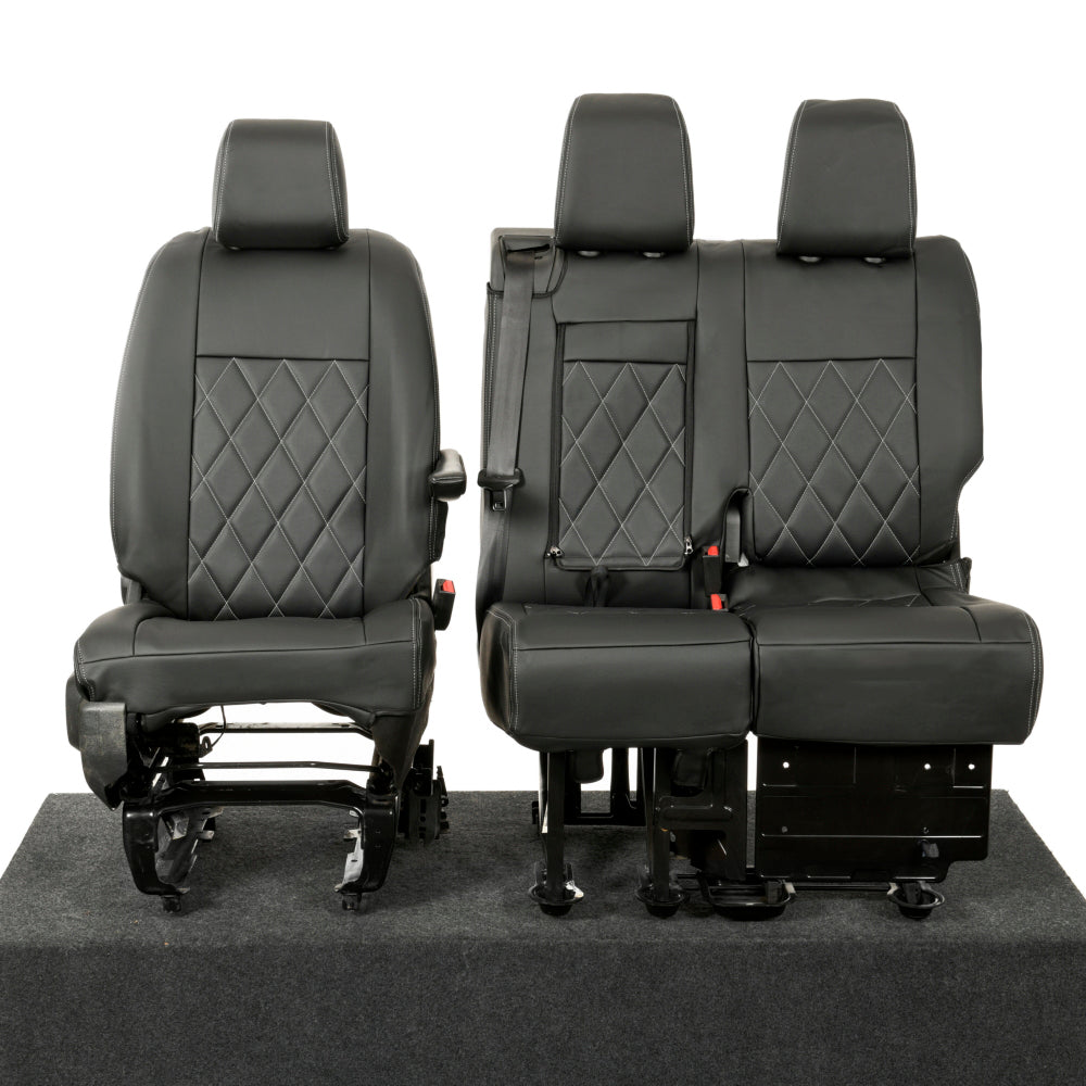 Peugeot Expert Tailored Leatherette Seat Covers (2016 Onwards) - Black - UK Custom Covers