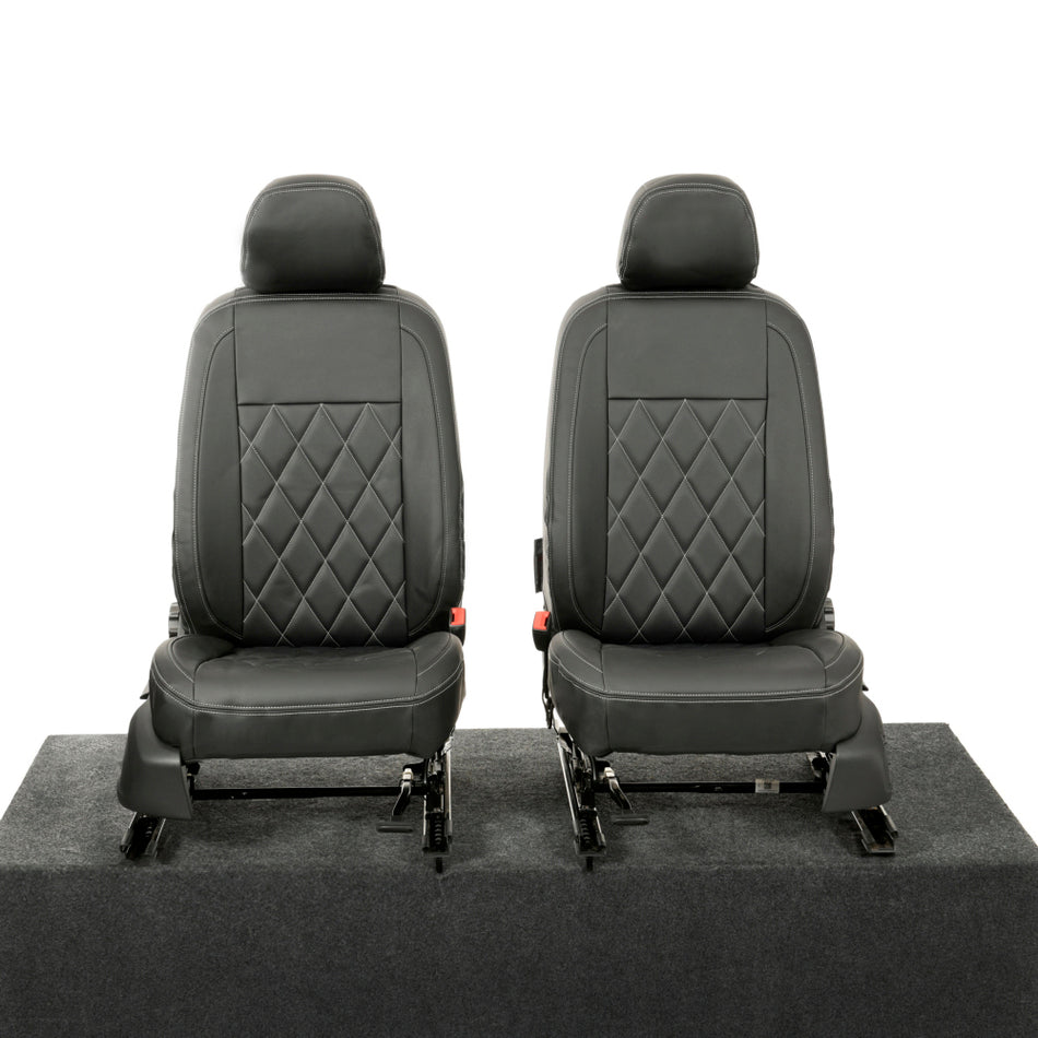 VW Caddy Leatherette Front Seat Covers (2021 Onwards) Black