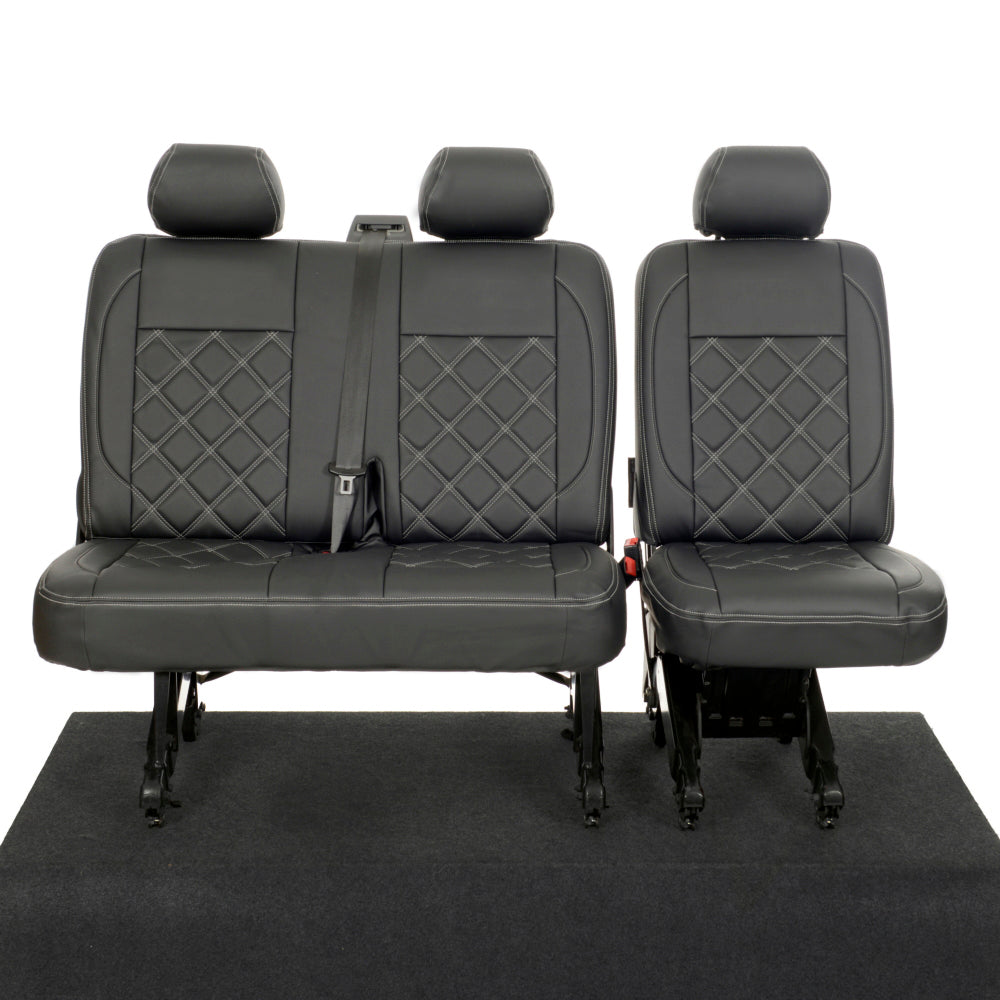 VW T5 / T5.1 Kombi Tailored Leatherette Seat Covers (2003-2015) - UK Custom Covers