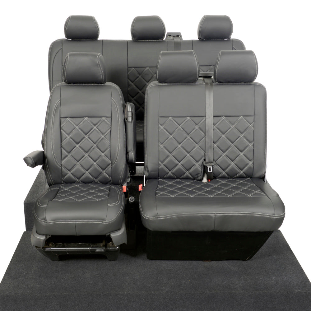 VW T6 / T6.1 Kombi Tailored Leatherette Seat Covers (2015 Onwards) - UK Custom Covers