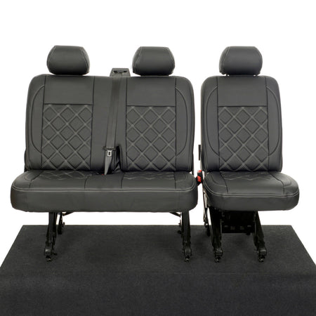 VW T6 / T6.1 Kombi Tailored Leatherette Seat Covers (2015 Onwards) - UK Custom Covers